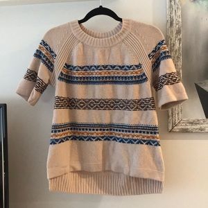 Anthropologie Yoon short sleeve folk sweater
